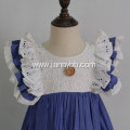 boutique flutter sleeve eyelet fabric baby dress